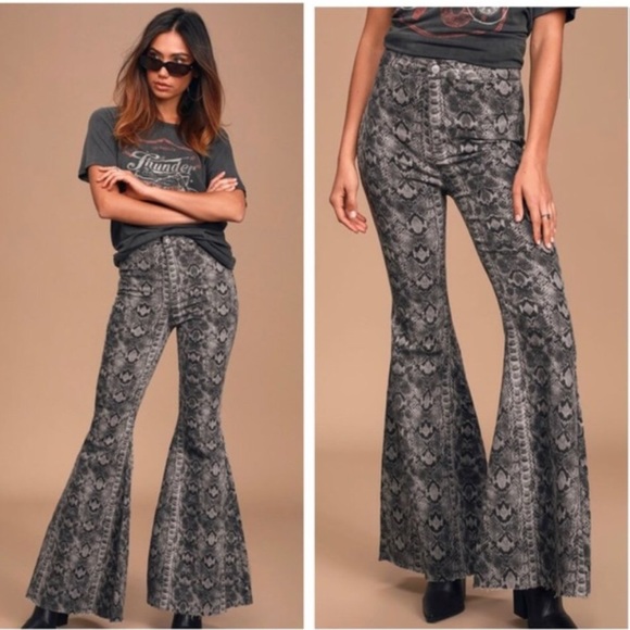 NWT Free People just float on snake print flare - Picture 6 of 8
